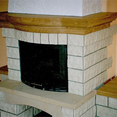 Masivní krbová římsa - Truhlářství Hejda